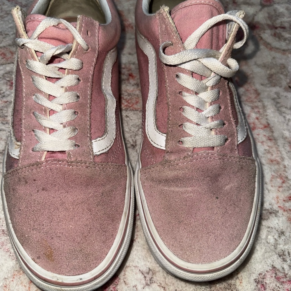Vans Pink and White Women's Sneakers